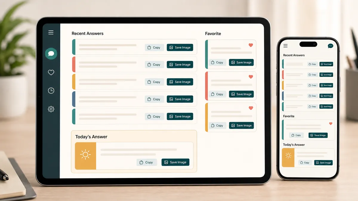 Book of Answers Online mobile shake interaction, breathing timer, and light or dark page theme controls
