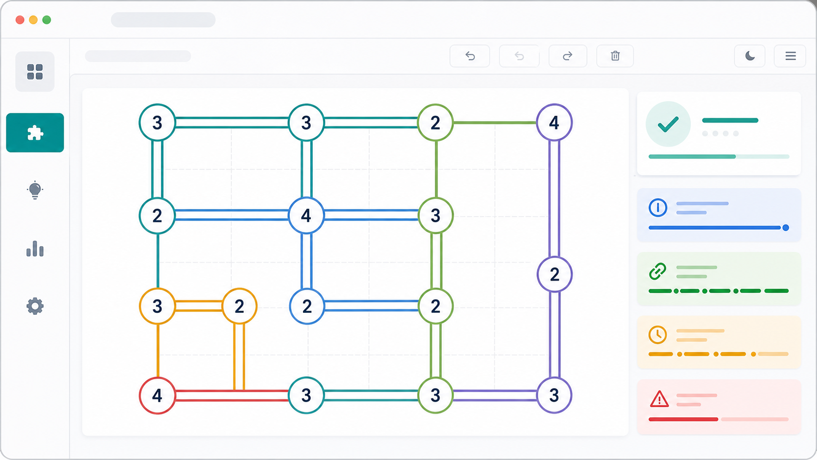 Hashi Solver interface for entering numbered island positions on a grid